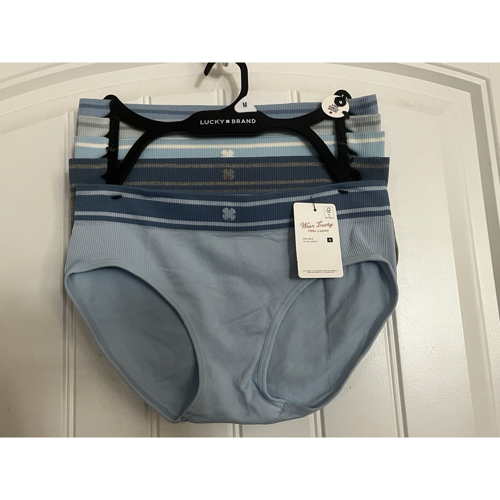 NWT Lucky Brand 5pk Seamless Ribbed Hipsters Panties Underwear Sz M 677